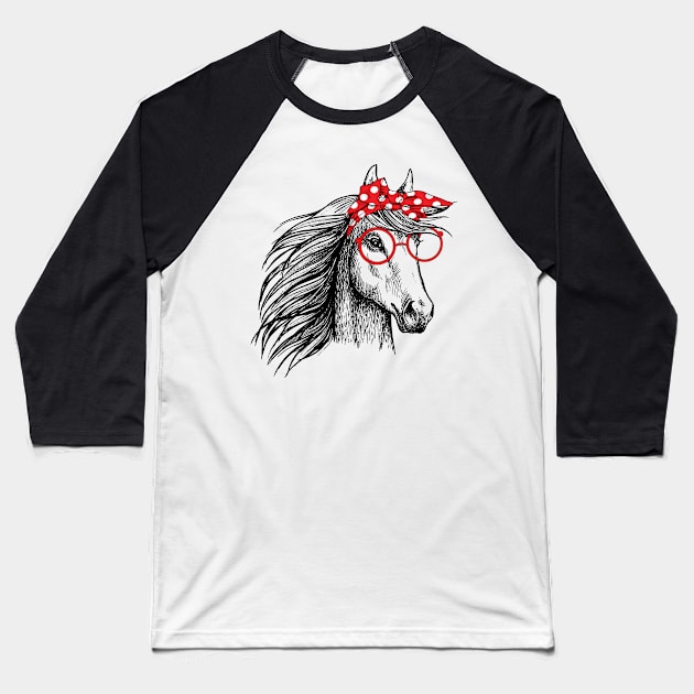 Bandana Horse Lover Baseball T-Shirt by LotusTee